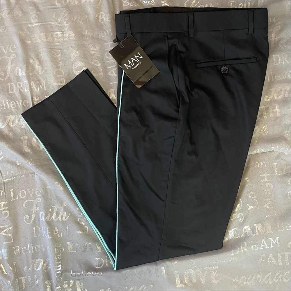 Boohoo MAN Neon Piped Tailored Trousers